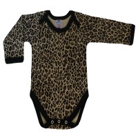 leopard print long sleeve baby body vest