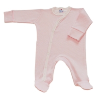 cross body sleepsuit - pink stripe