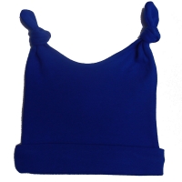 double knotted baby hat - royal blue