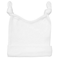double knotted baby hat - white