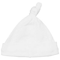 knotted baby hat - white